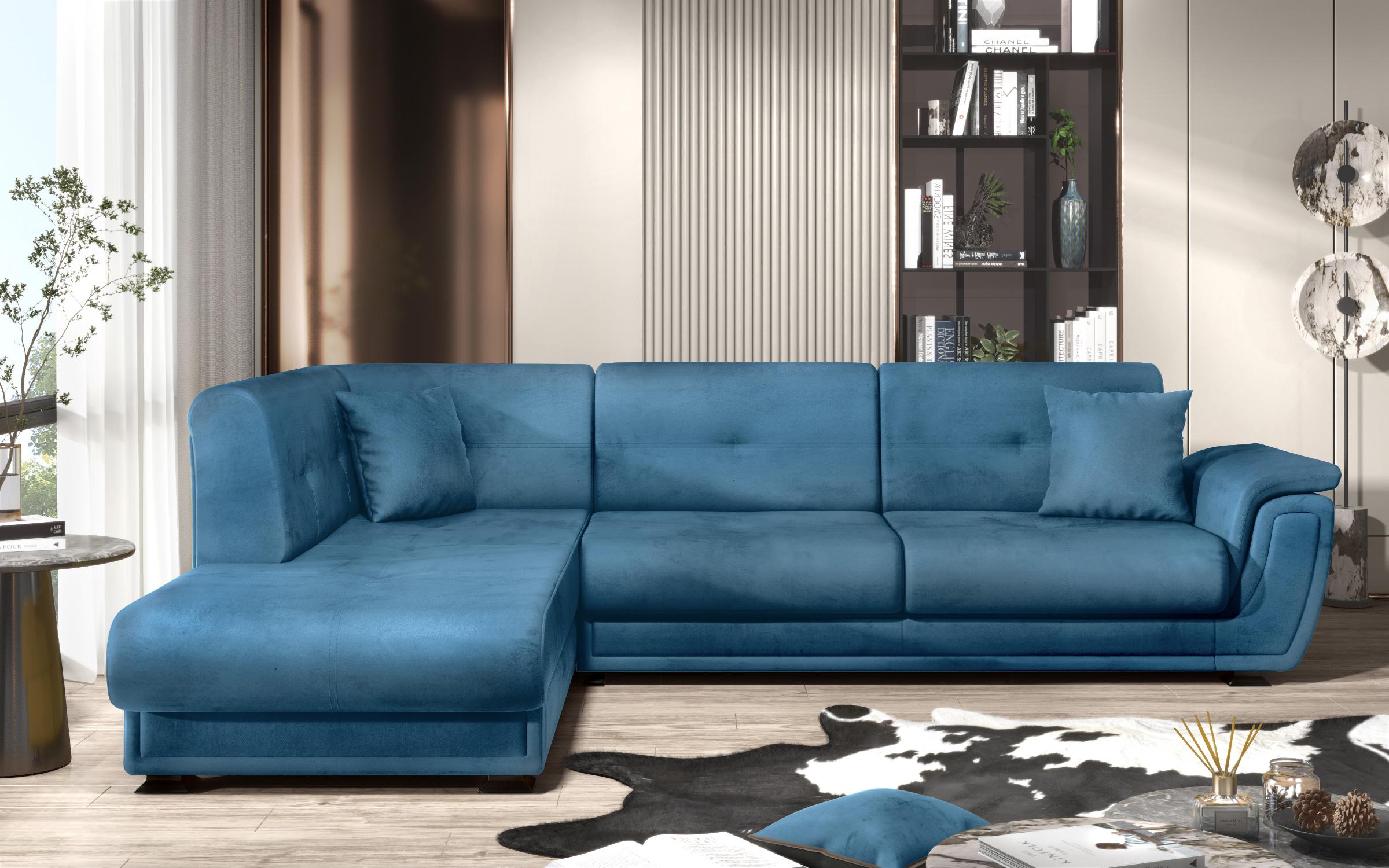 Γωνιακός καναπές Princes ΙΙ, μπλε  1